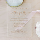 幸いにも金ゴールド台本の結婚披露宴の後 アクリル招待状