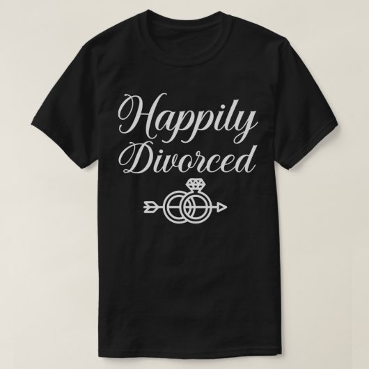 幸いにも離婚おもしろいした離婚パーティーWome Tシャツ (デザイン正面)