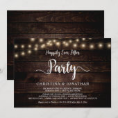 幸いにも、パーティーの後に、文字列の光の落ち込み 招待状 (正面/裏面)