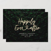 幸いにも、葉モダン形の結婚祈りの後 招待状 (正面/裏面)