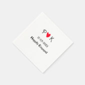 幸い婚約したにカップル名文字の日付の年を追加する スタンダードカクテルナプキン (角)