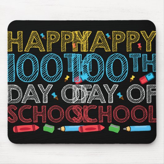 幸い100日学校先生学生100日 マウスパッド (正面)