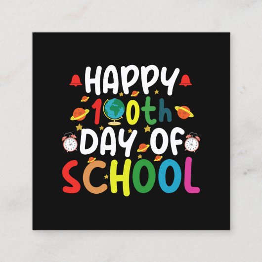 幸い100日目の学校先生生 スクエア名刺 (正面)