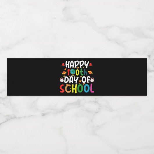 幸い100日目の学校先生生 ペットボトルラベル (シングルラベル)