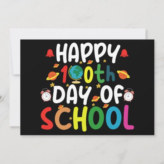 幸い100日目の学校先生生 招待状 (正面)