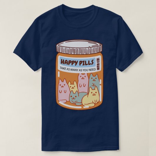 幸おもしろいせなピル猫かわいいメンタルヘルス猫と愛 Tシャツ (デザイン正面)