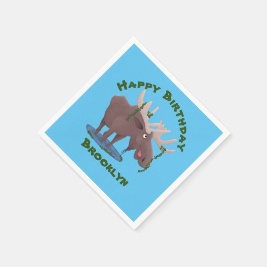 幸おもしろいせなムース漫画イラストレーションナプキン スタンダードカクテルナプキン (角)