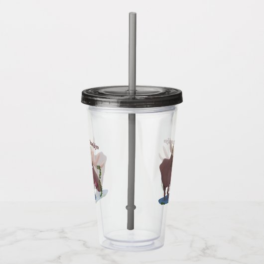 幸おもしろいせなムース漫画イラストレーション アクリルタンブラー (右)