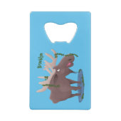 幸おもしろいせなムース漫画イラストレーション クレジットカード栓抜き (裏面)