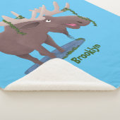 幸おもしろいせなムース漫画イラストレーション シェルパブランケット (3/4)