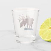 幸おもしろいせなムース漫画イラストレーション ショットグラス (裏面)