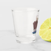 幸おもしろいせなムース漫画イラストレーション ショットグラス (左)