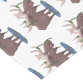 幸おもしろいせなムース漫画イラストレーション ショートテーブルランナー (コーナー)