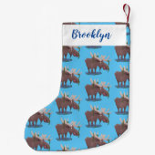 幸おもしろいせなムース漫画イラストレーション スモールクリスマスストッキング (裏面)