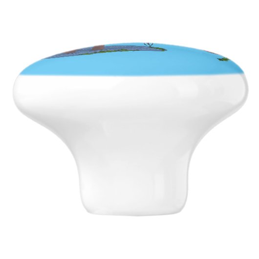 幸おもしろいせなムース漫画イラストレーション セラミックノブ (側面)