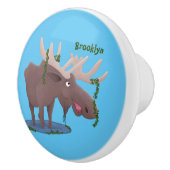 幸おもしろいせなムース漫画イラストレーション セラミックノブ (右)