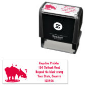 幸おもしろいせなムース漫画イラストレーション セルフインキングスタンプ (インサイチュ)