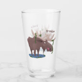 幸おもしろいせなムース漫画イラストレーション タンブラーグラス (裏面)
