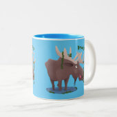 幸おもしろいせなムース漫画イラストレーション ツートーンマグカップ (正面右)