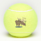 幸おもしろいせなムース漫画イラストレーション テニスボール (裏面)