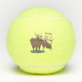 幸おもしろいせなムース漫画イラストレーション テニスボール (正面)