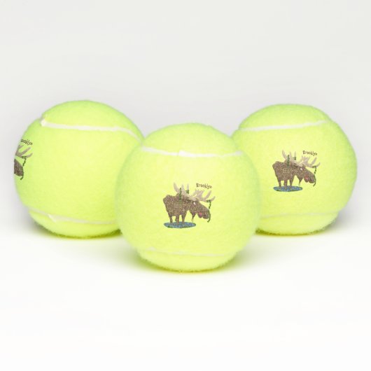 幸おもしろいせなムース漫画イラストレーション テニスボール (マルチ)