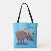 幸おもしろいせなムース漫画イラストレーション トートバッグ (裏面)