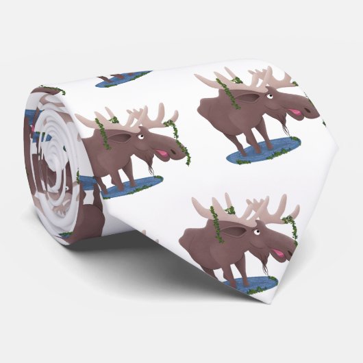 幸おもしろいせなムース漫画イラストレーション ネクタイ (ロール)