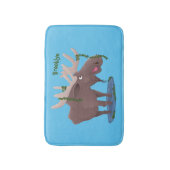 幸おもしろいせなムース漫画イラストレーション バスマット (正面縦)