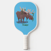 幸おもしろいせなムース漫画イラストレーション ピックルボールラケット (正面)