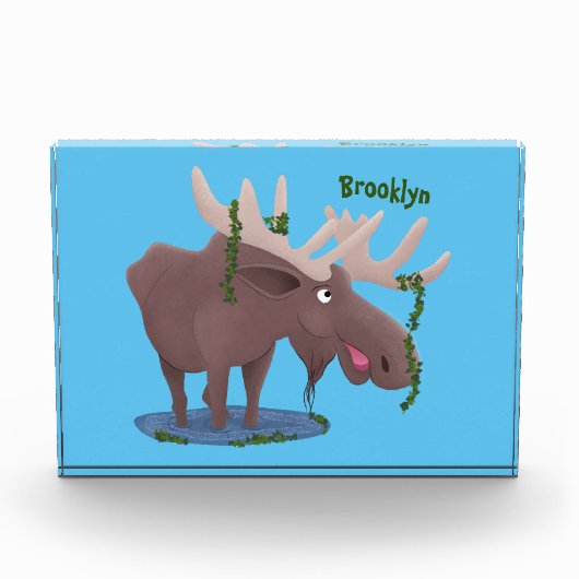 幸おもしろいせなムース漫画イラストレーション フォトブロック (正面)