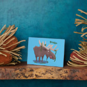 幸おもしろいせなムース漫画イラストレーション フォトプラーク (側面)