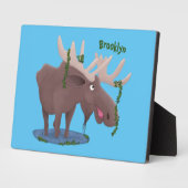 幸おもしろいせなムース漫画イラストレーション フォトプラーク (側面)