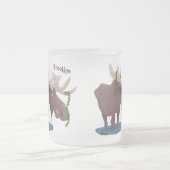 幸おもしろいせなムース漫画イラストレーション フロストグラスマグカップ (中央)