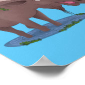 幸おもしろいせなムース漫画イラストレーション ポスター (角)