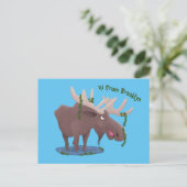 幸おもしろいせなムース漫画イラストレーション ポストカード (スタンド正面)