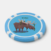 幸おもしろいせなムース漫画イラストレーション ポーカーチップ (シングル)