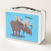 幸おもしろいせなムース漫画イラストレーション メタルランチボックス (裏面)