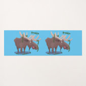 幸おもしろいせなムース漫画イラストレーション ヨガマット (裏面(横))