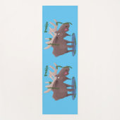 幸おもしろいせなムース漫画イラストレーション ヨガマット (正面)