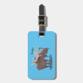 幸おもしろいせなムース漫画イラストレーション ラゲッジタグ (正面縦)
