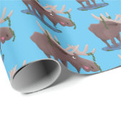 幸おもしろいせなムース漫画イラストレーション ラッピングペーパー (ロールコーナー)