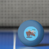 幸おもしろいせなムース漫画イラストレーション 卓球ボール (ネット)