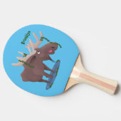 幸おもしろいせなムース漫画イラストレーション 卓球ラケット (横)