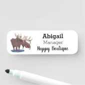 幸おもしろいせなムース漫画イラストレーション 名札 (インサイチュ)