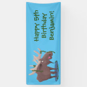 幸おもしろいせなムース漫画イラストレーション 横断幕 (縦)