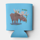 幸おもしろいせなムース漫画イラストレーション 缶クーラー (裏面)