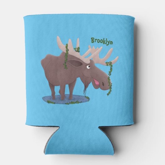 幸おもしろいせなムース漫画イラストレーション 缶クーラー (裏面)