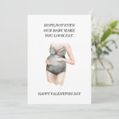 幸おもしろいせな妊娠バレンタインデーの贈り物 シーズンカード (スタンド正面)