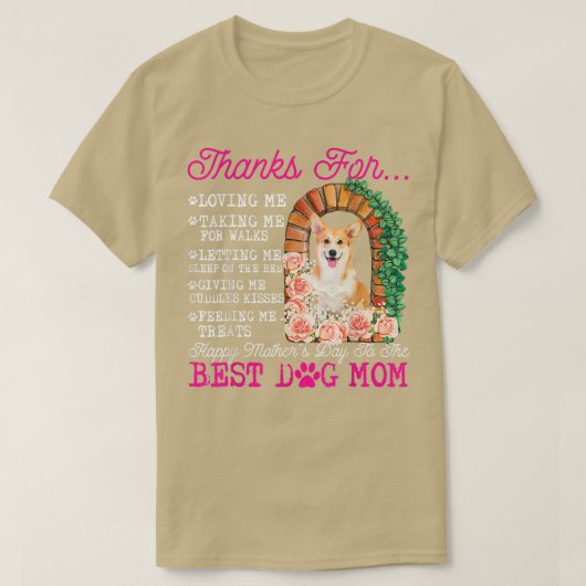 幸おもしろいせな母の日の犬最高のの母かわいいコーギD Tシャツ (デザイン正面)